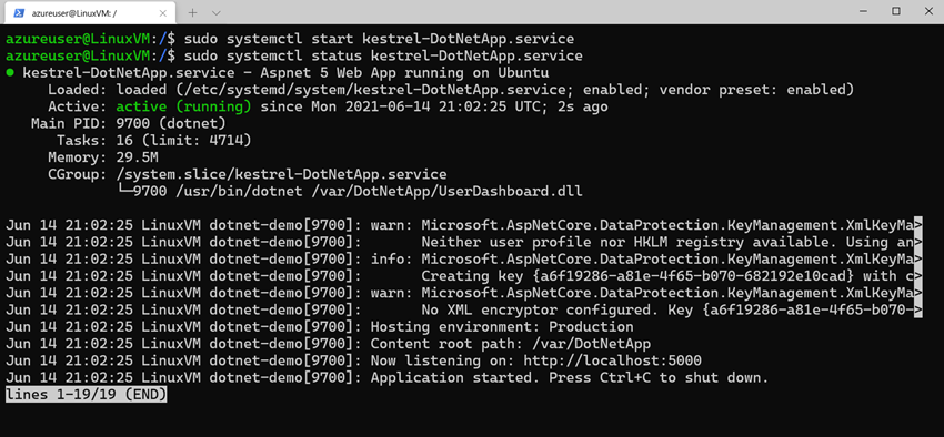 Deploy ASP.NET Web App to a Linux Virtual Machine in Azure